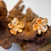 Gold-Plated Camellia Earrings in S925 Silver